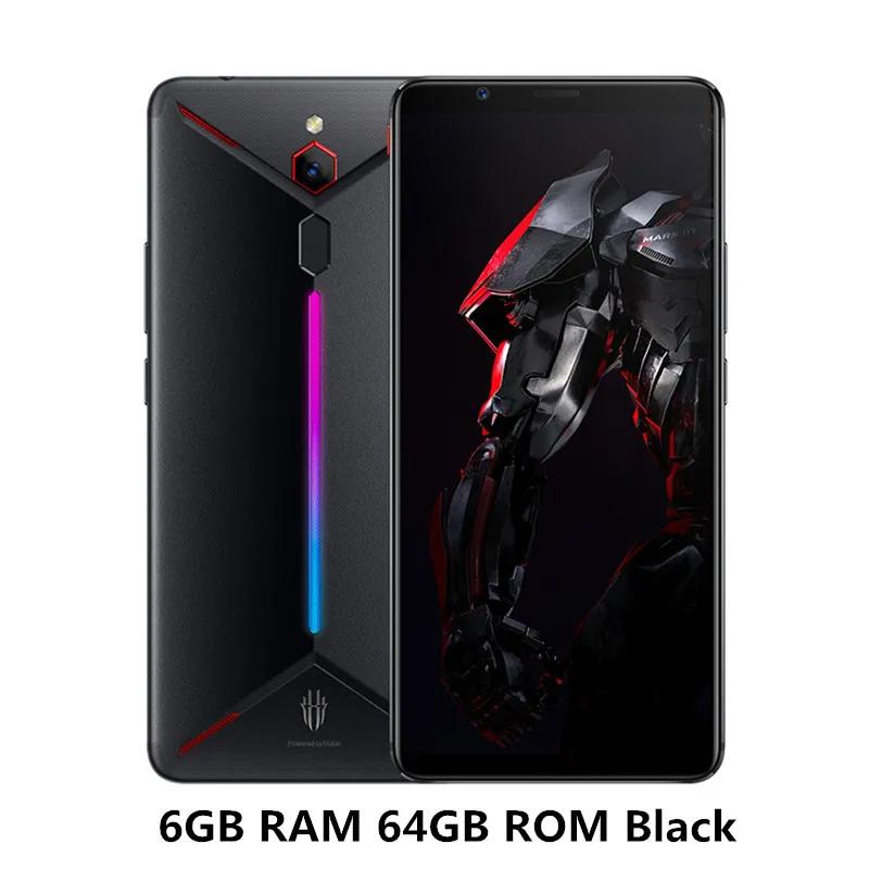Игровой телефон zte Nubia Red Magic Mars 6," 6 ГБ/8 ГБ/10 ГБ ОЗУ 64 Гб/128 ГБ/256 Гб ПЗУ восьмиядерный смартфон Snapdragon 845 Android 9,0 - Цвет: BLACK 6GB 64GB