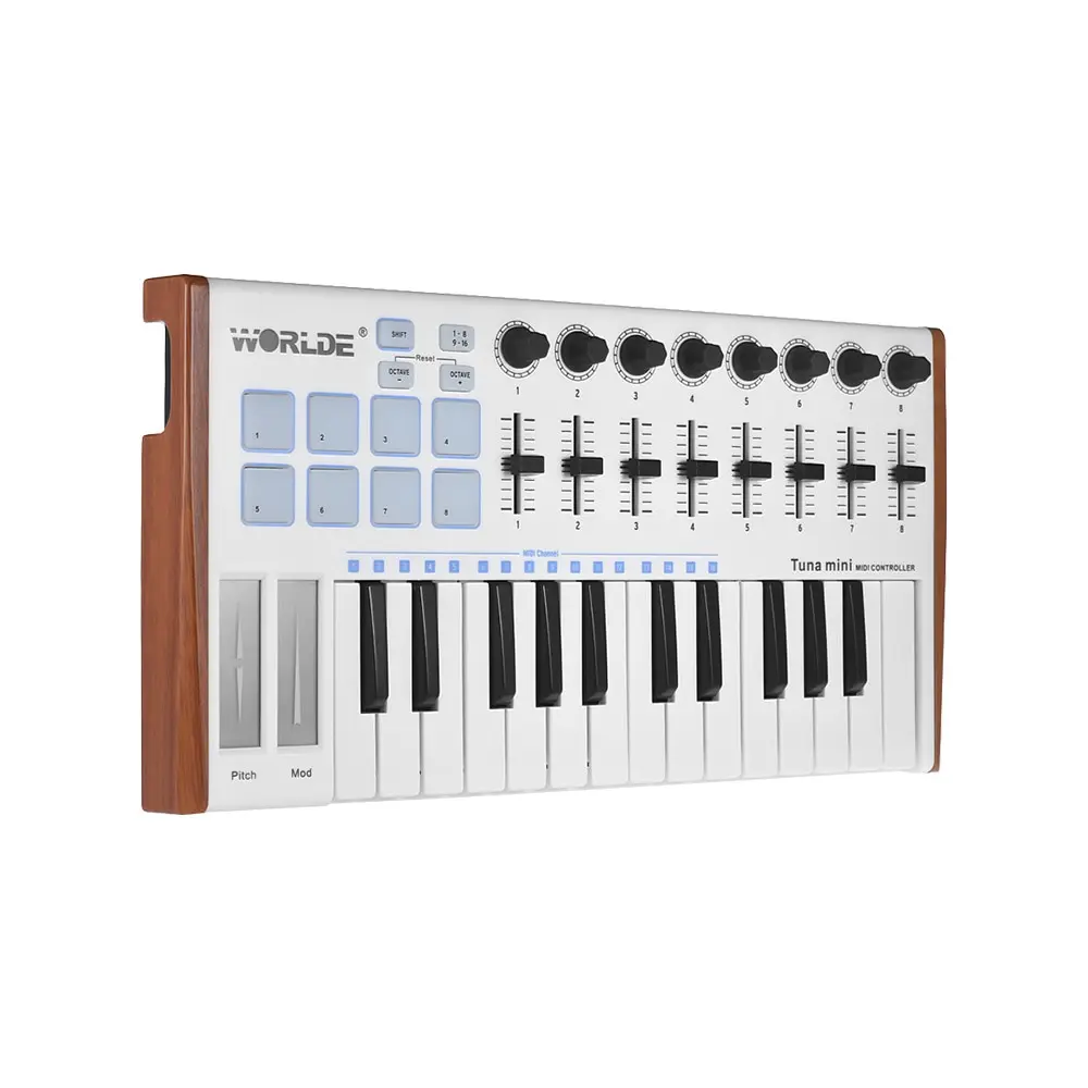 MIDI контроллер с тунцом, мини 25Key, пианино, клавиатура, контроллер, USB, шина, триггер, площадка, профессиональный музыкальный инструмент