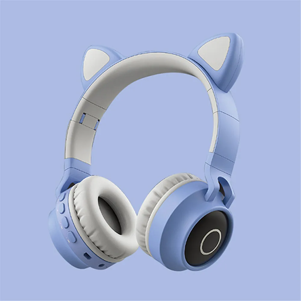 Cat Ear Bluetooth 5 0 Headphones LED Noise Cancelling Girls Kids Cute Headset Support TF Card Jack 3 5mm Mic Wireless Headphones