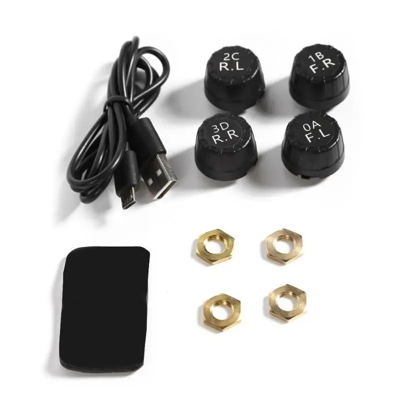 Солнечная+ usb зарядка для автомобиля IP67 водонепроницаемый датчик TPMS система контроля давления в шинах с 4 внешними датчиками s ЖК-экран