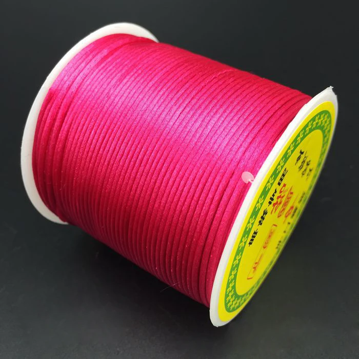 55 м/рулон многоцветный сильный плетеный браслет-Макраме Шелковый Атласный шнур Корейская нить Веревка DIY ручной работы плетеный провод