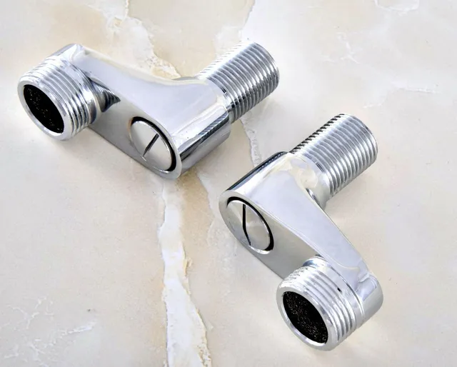 Introducing the 2Pcs Chrome Claw Foot Bathtub Shower Faucet Adjustable Adapter Swing Arms