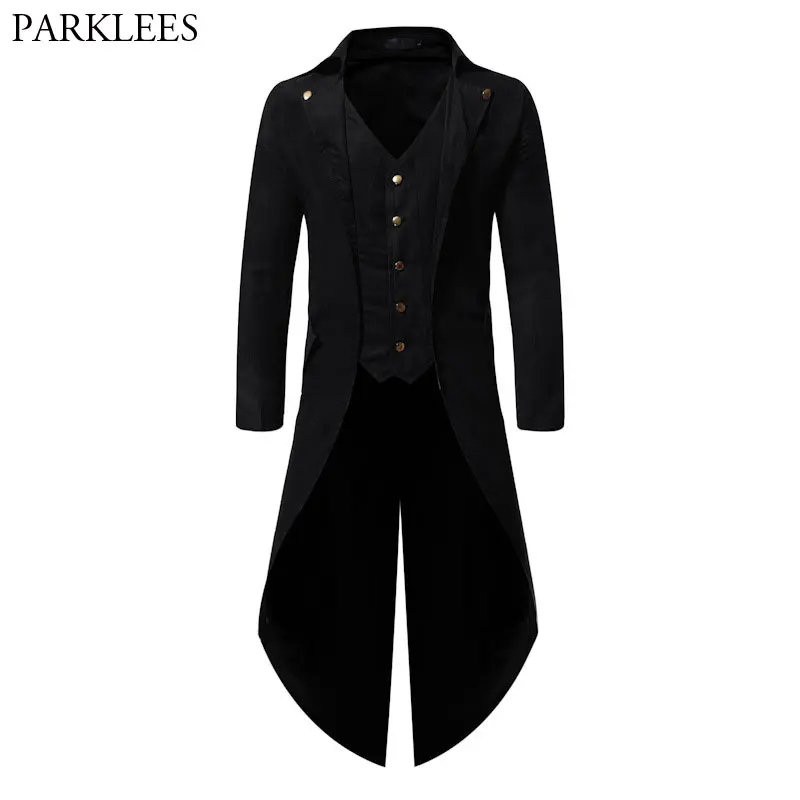 Мужской пиджак в стиле стимпанк винтажный костюм на хэллоуин с темным ветром