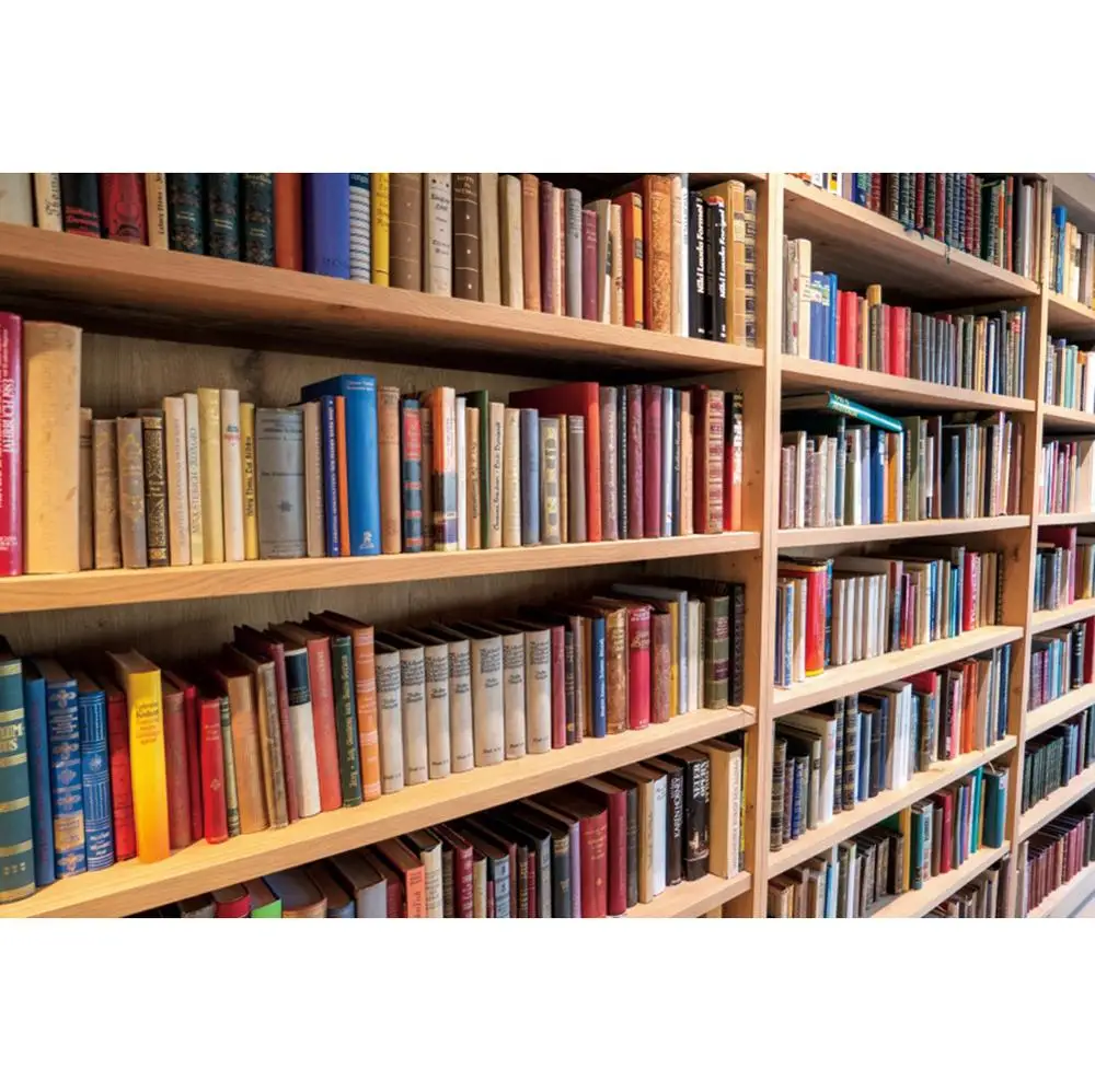 Laeacco Books Bookshelf library Ocean of Knowledge Retro Photo