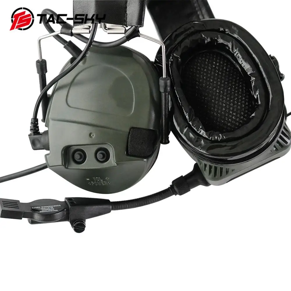 TAC-SKY tactical TCI LIBERATOR headset silicone ear muffs noise reduction pickup military tactical headset TCI headset+u94 ptt