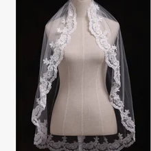 Красивая свадебная вуаль с гребнем, кружевная белая вуаль с цветами, короткая вуаль ручной работы