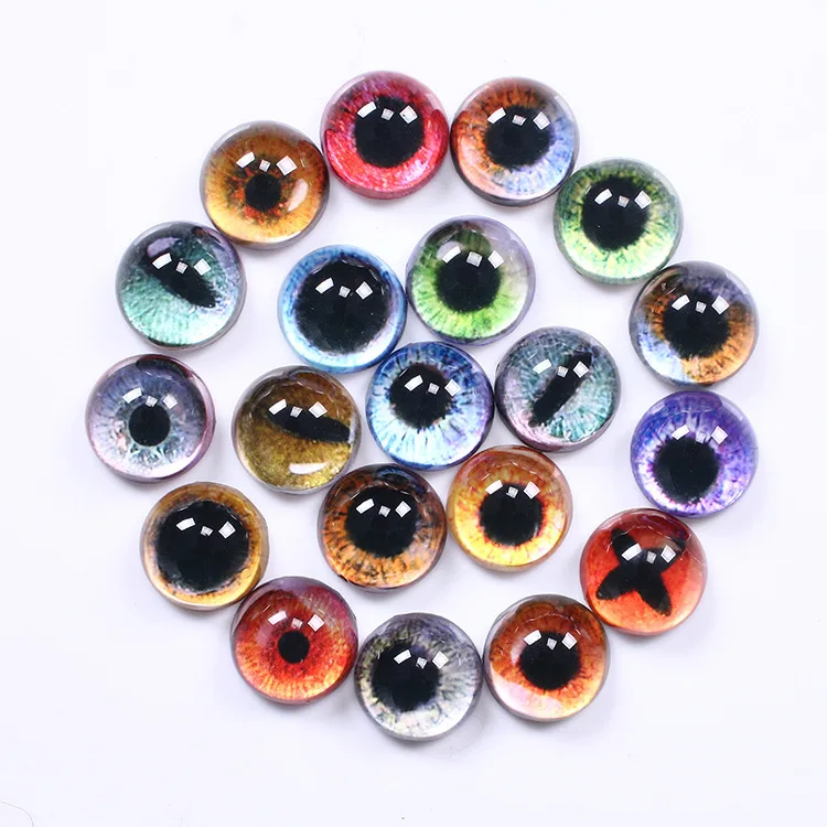 Round Pupil Eye Pattern Glass Cabochon 20pcs/lot for DIY Jewelry