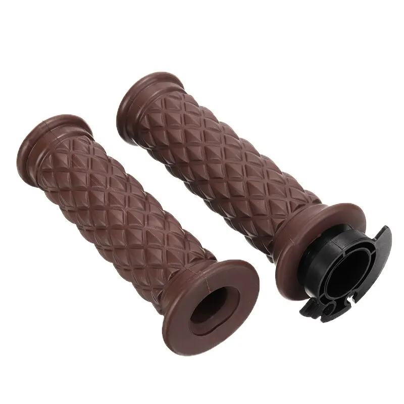 7/8" Comfort Motorcycle Hand Grips Cool Brown Motorcycle Handlebar for Cafe Racer Bobber Clubman Custom