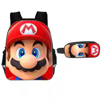 

2pcs Mario School Bag for Teenager Boys Girls Kids Personized Schoolbag Supplier Children Hot Game Backpack Children Mochila