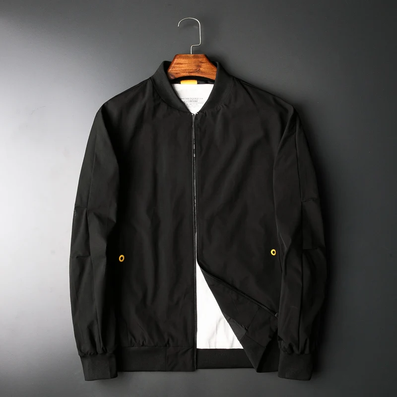 8XL 7XL 6XL 5XL Мужская одежда Повседневная куртка. Тонкая Красивая весенне-осенняя Повседневная однотонная бейсбольная Одежда большого размера
