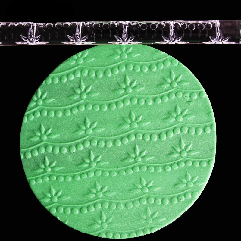 New Leaf Flower Shape Embossing Rolling Pins Cake Decorating Tool Fondant Rolling Pins Cake Sugarcraft Embossing Cake Tool 9022