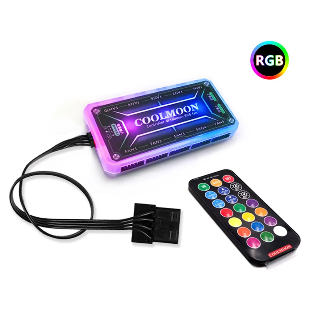 RGB PC вентилятор 12 В 6 Pin 12 см охлаждающий вентилятор с контроллером для компьютера бесшумный игровой чехол VH99