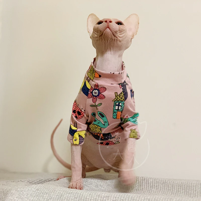 Футболка Meow Deven одежда для сфинкса кошек без волос товары домашних животных и