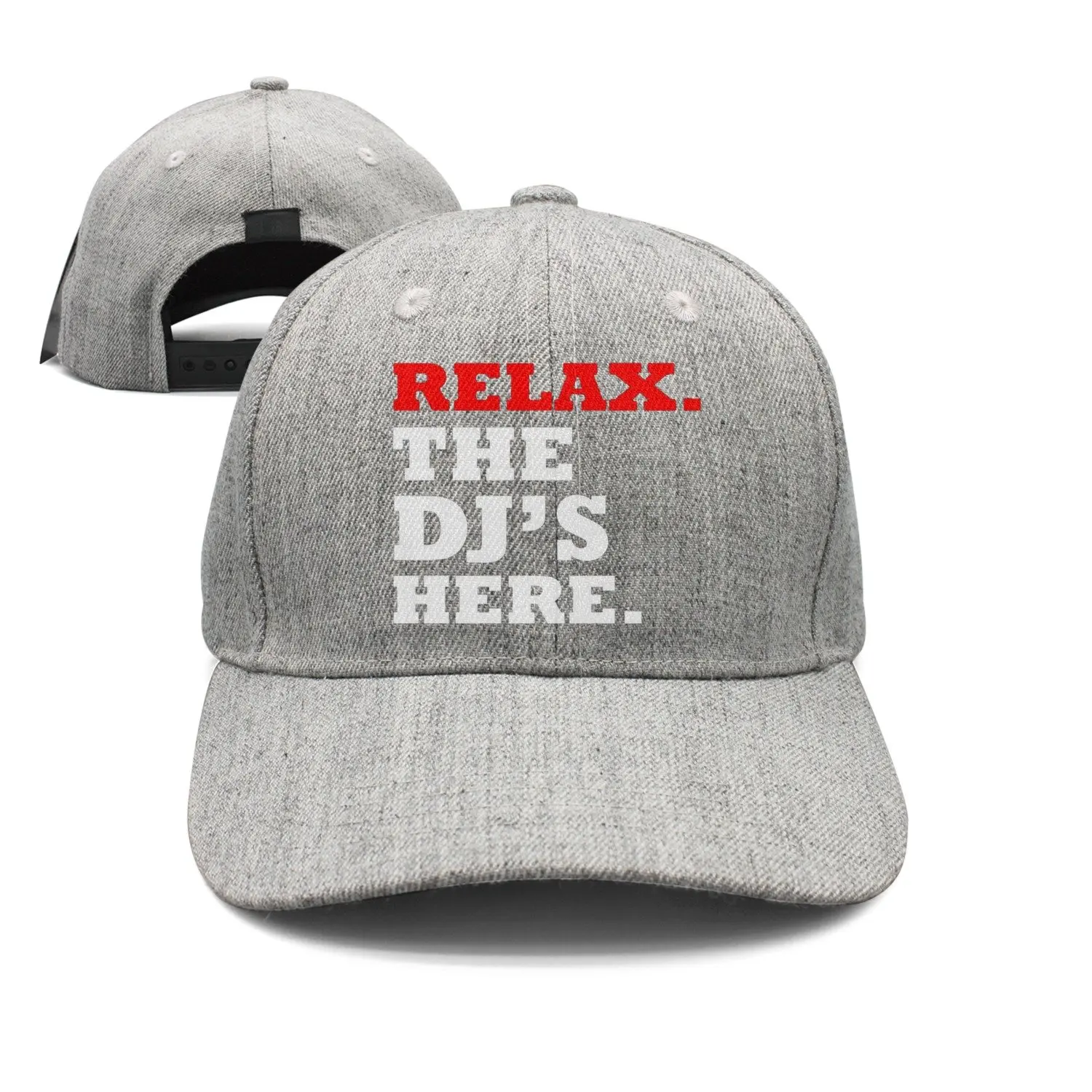 

SJSNBZ Relax The DJ's Here Funny Slogan Printed Unisex Adult Womens Wool Golf Caps
