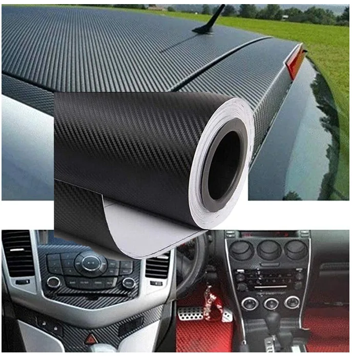 

1.27Mx30CM DIY Carbon Fiber Wrap Roll Sticker for Car Auto Vehi Hot Home Decor Decorative Films New Pure Black No-dirty Sticker