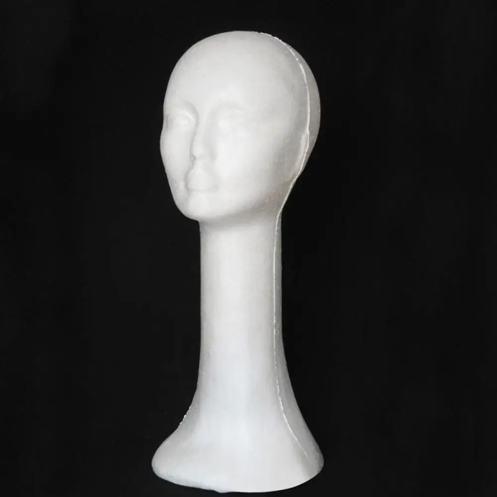 

Foam Female Human Head Long Neck Mannequin Wig Hat Glasses Display Stand Model Training Head