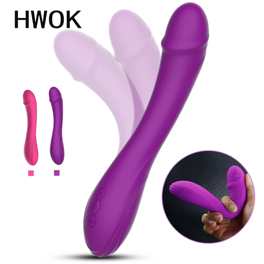 HWOK Dildo Vibrator for Woman Realistic penis Vibrating Female Masturbator Soft Adult Sex Toys G-spot Massager Vibrador