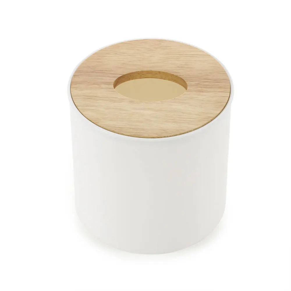 

Tissue Box PP Large Volume Kleenex Tissue Tissue Holder Round Wood Table Household Supplies Desktop Multifunctional Home Office