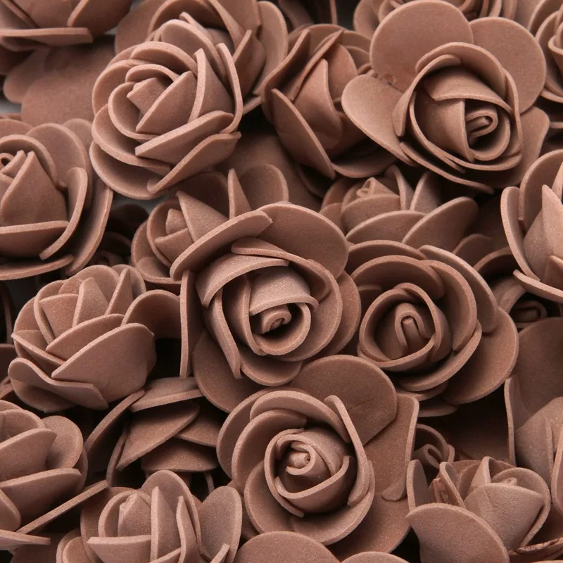 100 pieces 100 шт плюшевый мишка из роз PE свадебные декоративные цветы венки Рождественские украшения для дома DIY подарок искусственные цветы - Цвет: 100 pieces