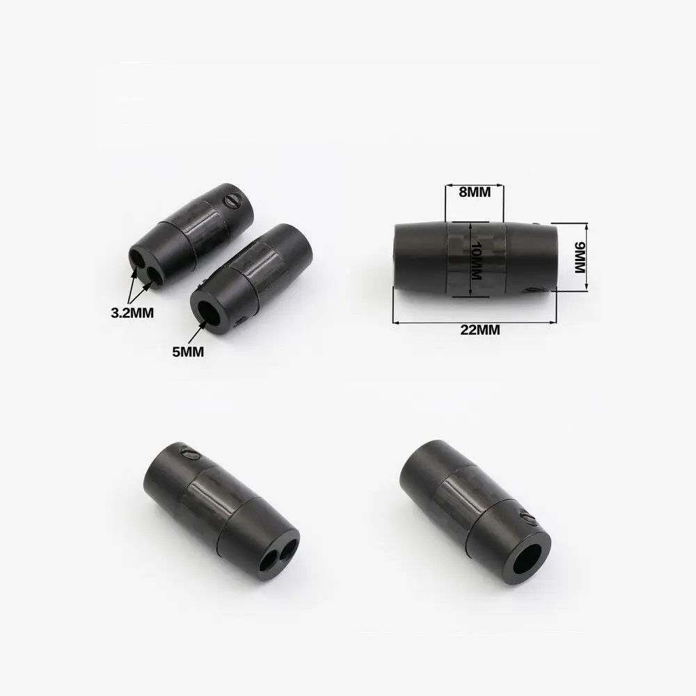 

Carbon fiber Earphone Speaker Cable Splitter DIY 5mm In 3mm Out for Home Black