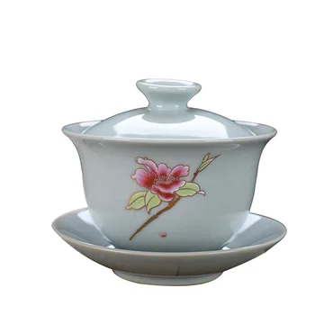 

200ml Exquisite Famous Guan kiln tea set Gaiwan,porcelain tea bowl set covered bowl with lid cup saucer China cup bowls