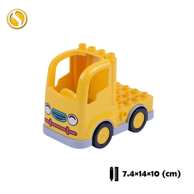 Trailer Car model Airplane Big Building Blocks Vehicle Accessory Compatible Classic Assemble Bricks Children DIY Toys Girl Gift CHE022-huang