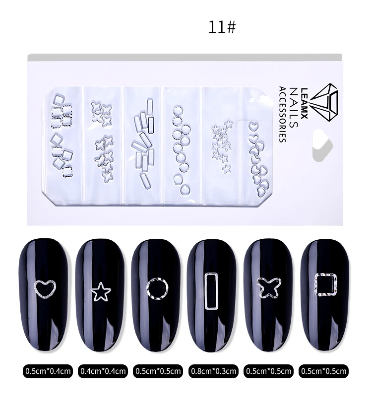 LEMAX Mixed/bag Alloy Jesus Cross Frame Star Nail Art Decorations 3D DIY Manicure Tools Nail Accessories Charms Punk Decor L533