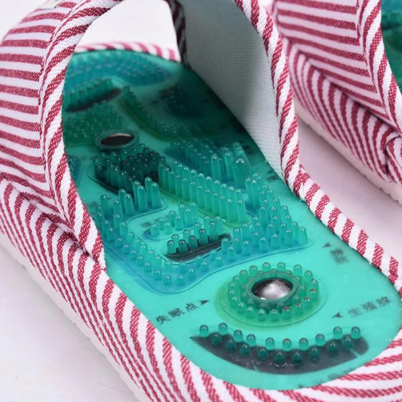 Foot Massager Slippers Striped Reflexology Acupuncture Sandals Foot Acupoint Shoes for Women Men Foot Massager Slippers Striped Reflexology Acupuncture Sandals Foot Acupoint Shoes for Women Men