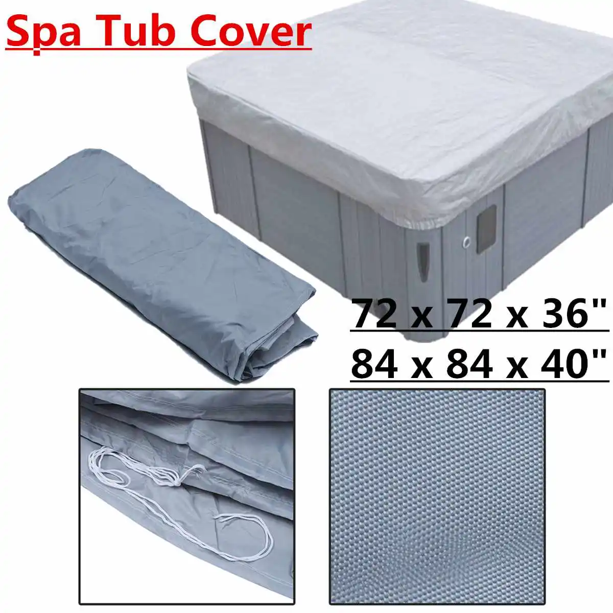 

Dustproof Hot Tub Spa Cover Cap Dustproof Rain Covers Storage Bag Protective Guard Protector Cover Shade Organizer 2 Sizes