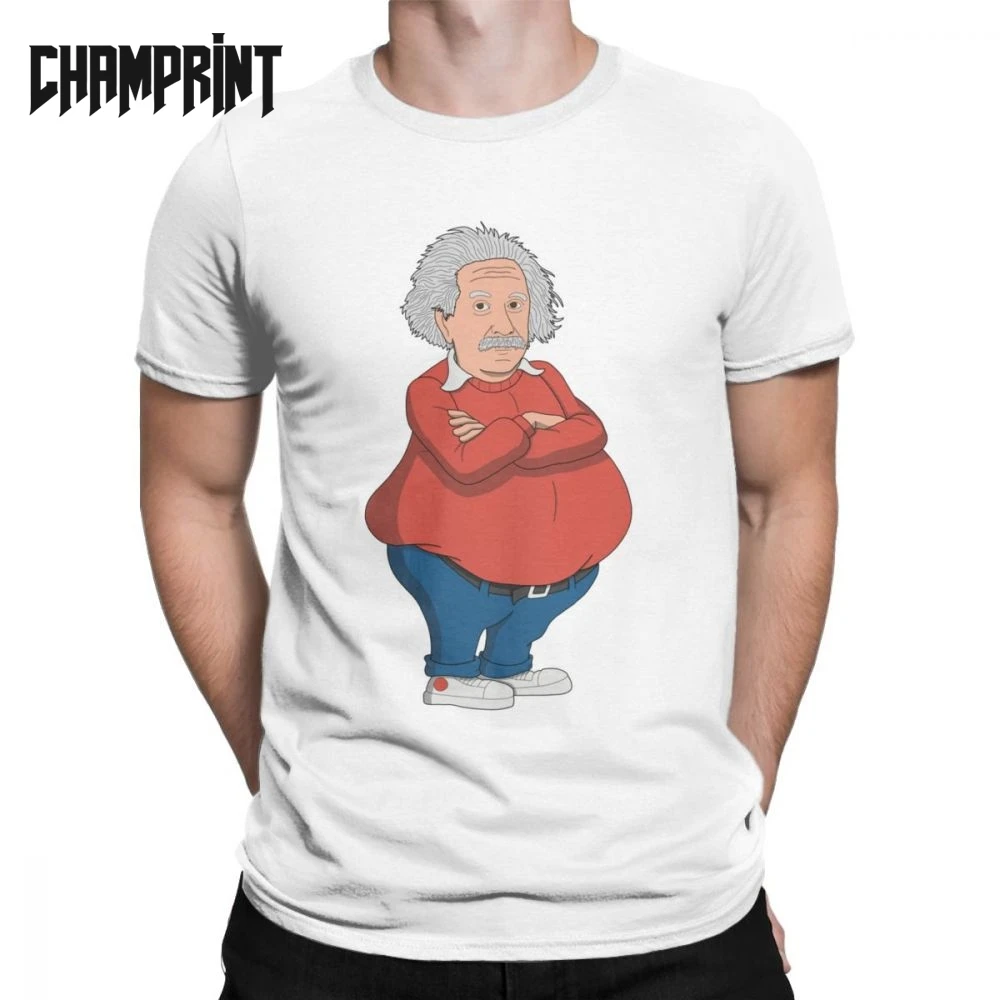 

Vintage Fat Albert Einstein T-Shirt for Men Cotton T Shirts Physics Science Math Theory Geek Short Sleeve Tees Plus Size Tops