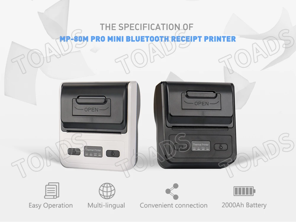 mini thermal printer bluetooth 80mm Portable Mini Printer Type-C Bluetooth-Compatible With Phone & Computer Wireless Mobile Phone Thermal Printer For POS Bill mini sprocket printer