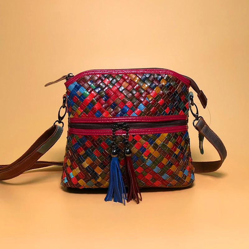 

2019 Luxury Handbags Women Bags Designer Leather Sheepskin Women's Shoulder Messenger Bag Woven Little Chinese Style Crossbody