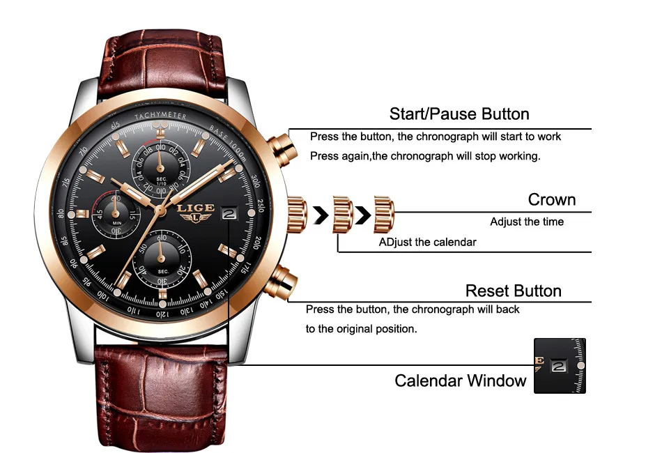 Reloj Hombre LIGE часы для мужчин роскошные кожаные повседневные кварцевые, армейские, спортивные водонепроницаемые часы Relogio Masculino