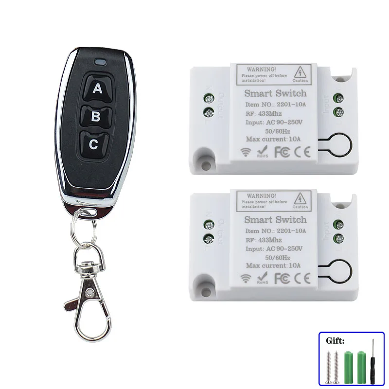Newest Lighting Remote Control Switch 110V 220V 433Mhz rf Switch Relay Receiver and Transmitter for Led and Bulb control OnOff-4