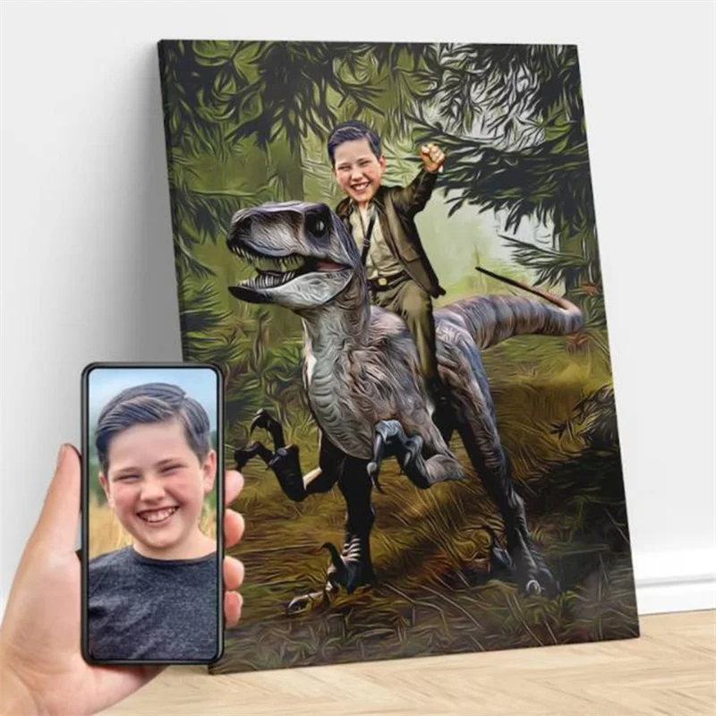 Пользовательский детский портрет из фотографий персонализированный мир