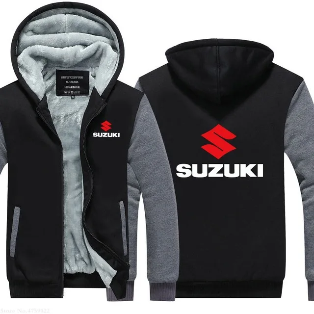 Новые Зимние Цвета плюс бархат для Suzuki Толстовка свободное теплое пальто с длинными рукавами мужские модные толстовки куртки с воротником Топы t - Цвет: 3