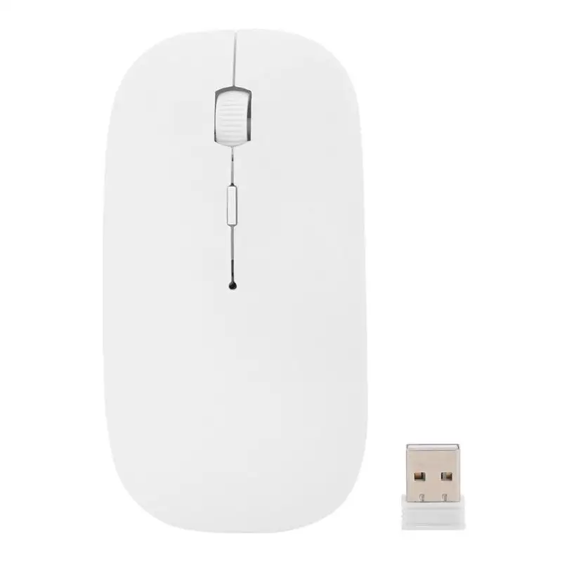 1600 dpi эргономичная оптическая мышь USB 2,4G приемник Беспроводная Ультратонкая мышь поддержка дропшиппинг - Цвет: Белый