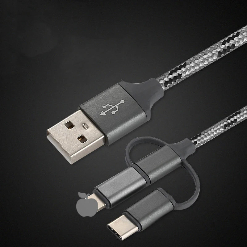 1 м кабель для мобильного телефона Micro USB кабель usb type C кабель type-C Зарядка для samsung Xiaomi huawei USB осветительный провод