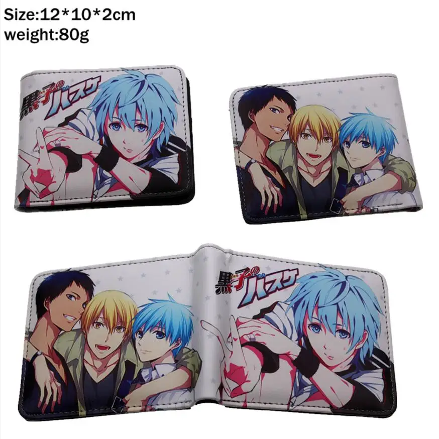 B Аниме Kuroko no Basuke Kuroko Tetsuya Pu кошелек короткий двойной фото держатель для карт слоистая кожа Мальчики Девочки монета карман на молнии кошельки - Цвет: B