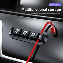 USLION 3 in 1 Magnetic Cable Plug Case Portable Storage Box Magnet Charger Plugs Micro USB Type C Connector Storage Box Case