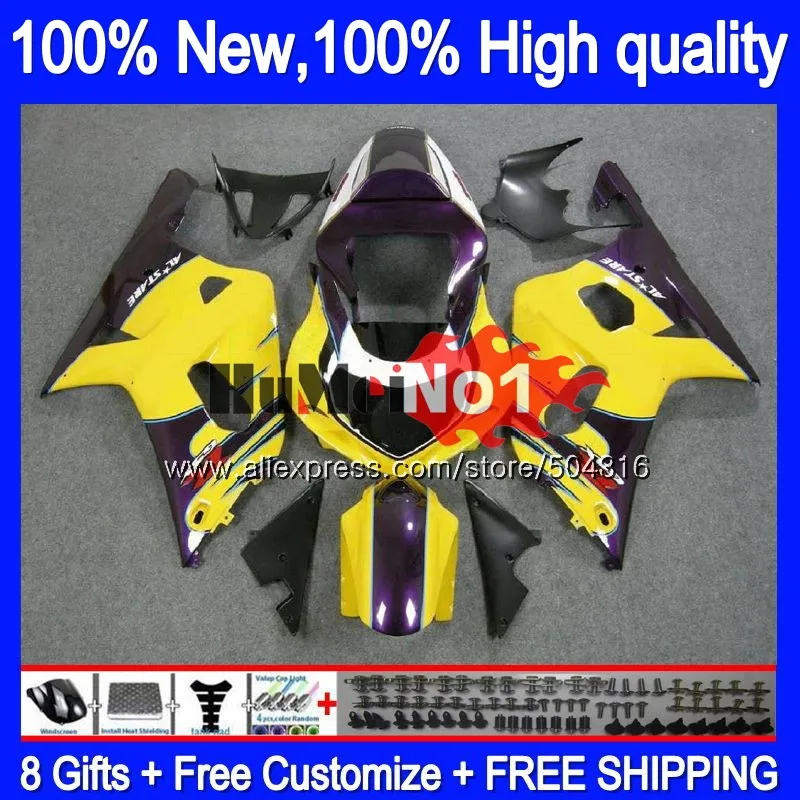 Корпус для SUZUKI GSX-R600 GSXR 600 K1 GSXR600 14MC. 63 GSXR 750 01 GSXR-600 GSXR750 2001 2002 2003 01 02 03 Обтекатели Горячая corona - Цвет: No. 1