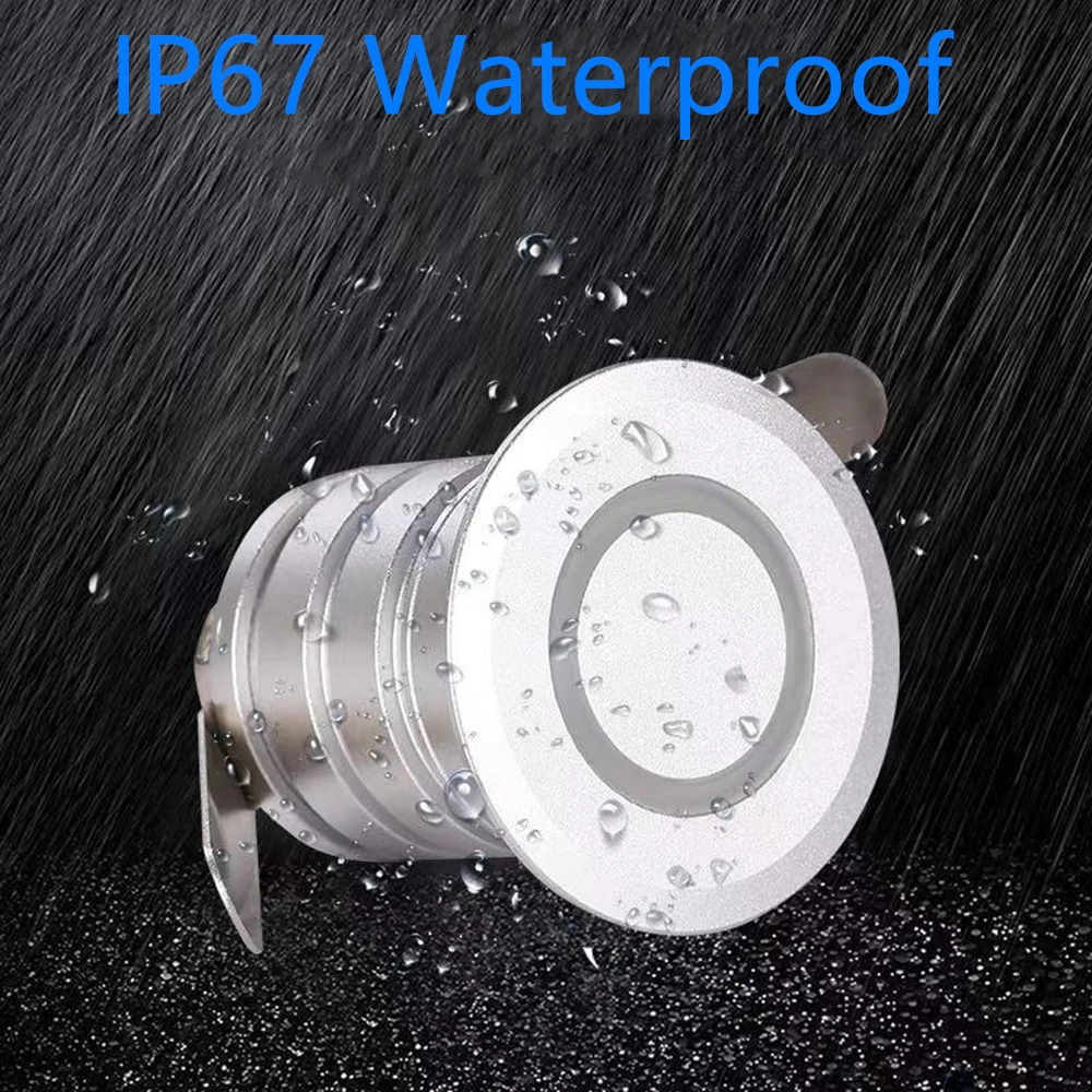 1W IP67 Recessed Led Stairs Lights Waterproof Round Outdoor Lamp Step Pathway Underground Lamps Staircase Wall Lighting 12V 24V