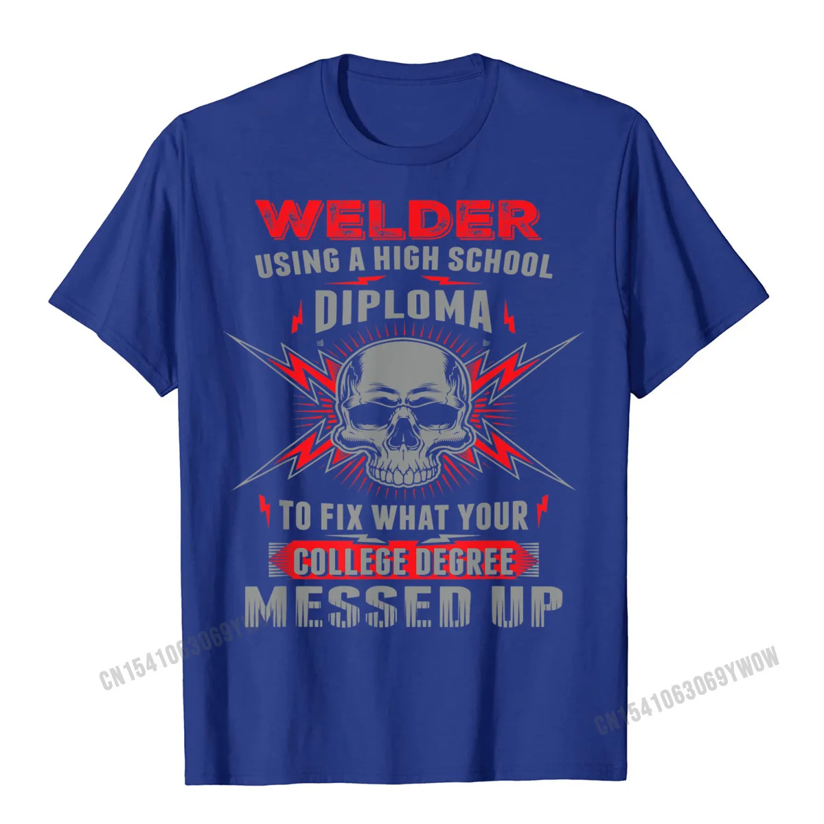 Funny Welding Proud Welder Tshirt__874 Round Collar Tshirts Summer/Fall Printed On Tees New Design 100% Cotton Tops & Tees Men's Funny Welding Proud Welder Tshirt__874 blue