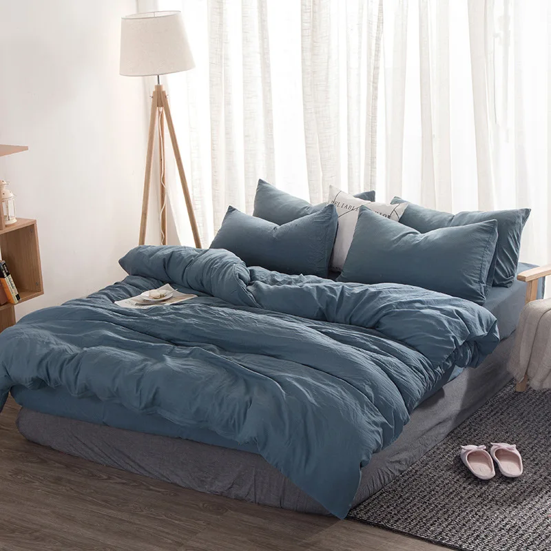 

claroom Pure Color Bedding Set Simple bed linens Duvet Cover Set nordic bed queen king size DS55#
