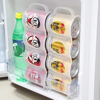 

Fridge Rack Plastic Space Kitchen Storage New Beers Soda Cans Holder Storage Kitchen Organization