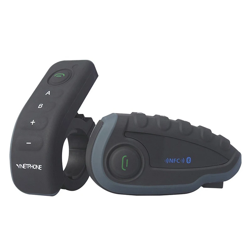 

Vnetphone V8 Motorcycle Helmet Bluetooth Intercom Weatherproof Interphone Headset Remote Controller Handlebar with FM NFC Functi
