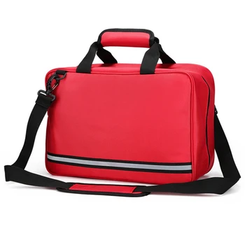 

New Red Empty First Aid Bag Cars Bag First Aid Emergency Survival Kit for Camping Travel Bag Large Size (39X16X26cm)