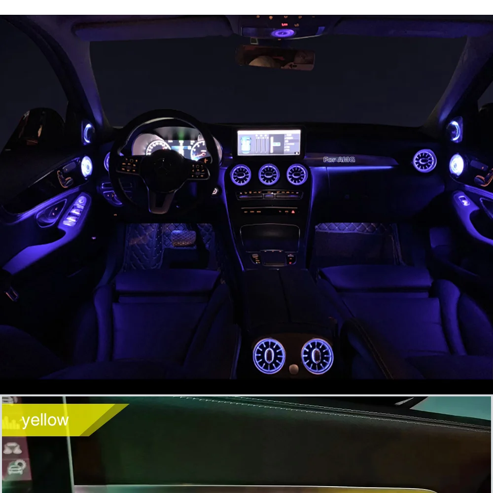Светильник окружающего света для W205 Mercedes Benz C Class Co-Pilot Dashboard спортивный стиль синхронизация атмосфера украшения светодиодный светильник