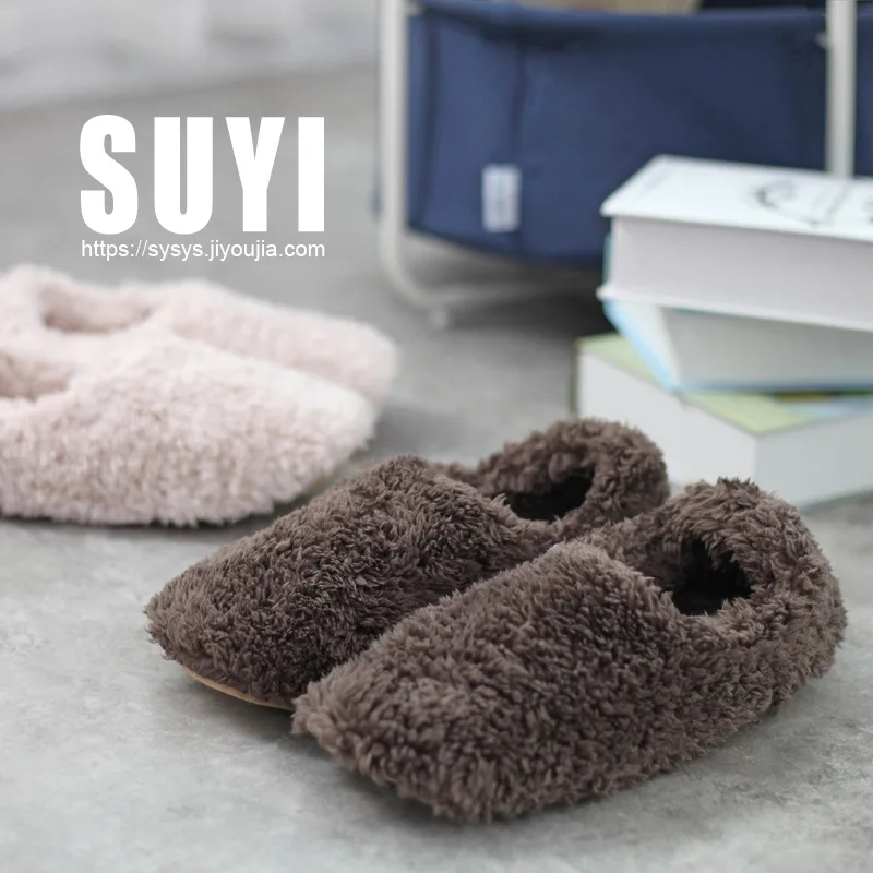 

Furry rong bao Feet Cotton Slippers Winter All Edges Included Warm Anti-slip Soft-Sole Mute Household Wood Floor Household Fluff