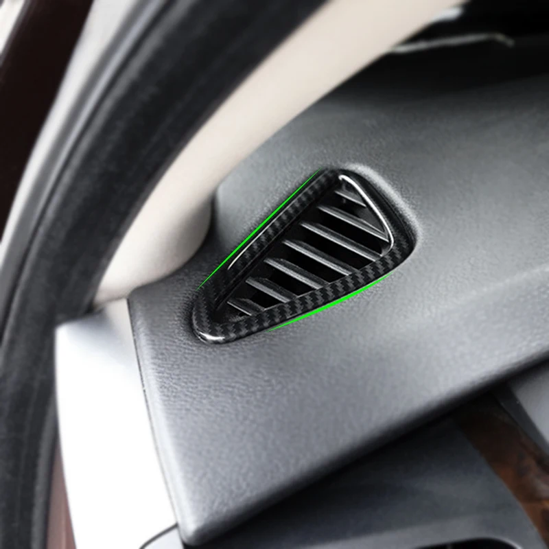 

2pcs Car Carbon Texture Interior Dashboard Panel Air Condition Outlet Frame Cover Sticker Trim For BMW X5 X6 F15 F16 2014- 2018
